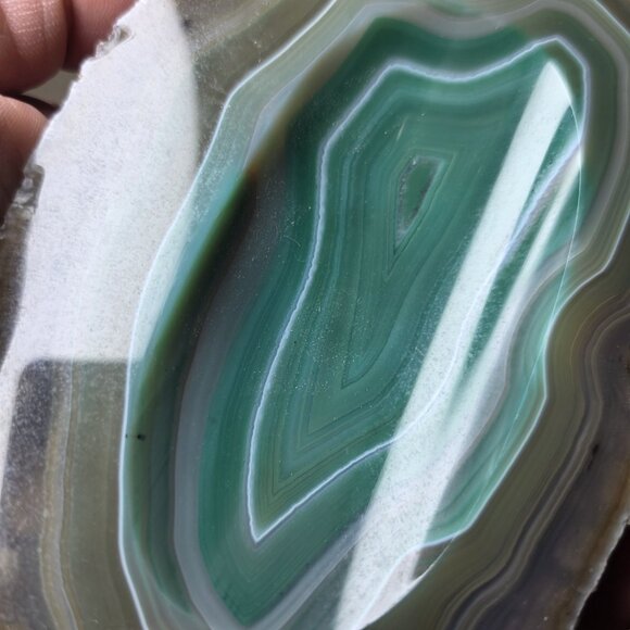 Agate Stone Slice Ashtray Trinket Soap Dish Geode Rock Crystal Polished - Picture 7 of 11